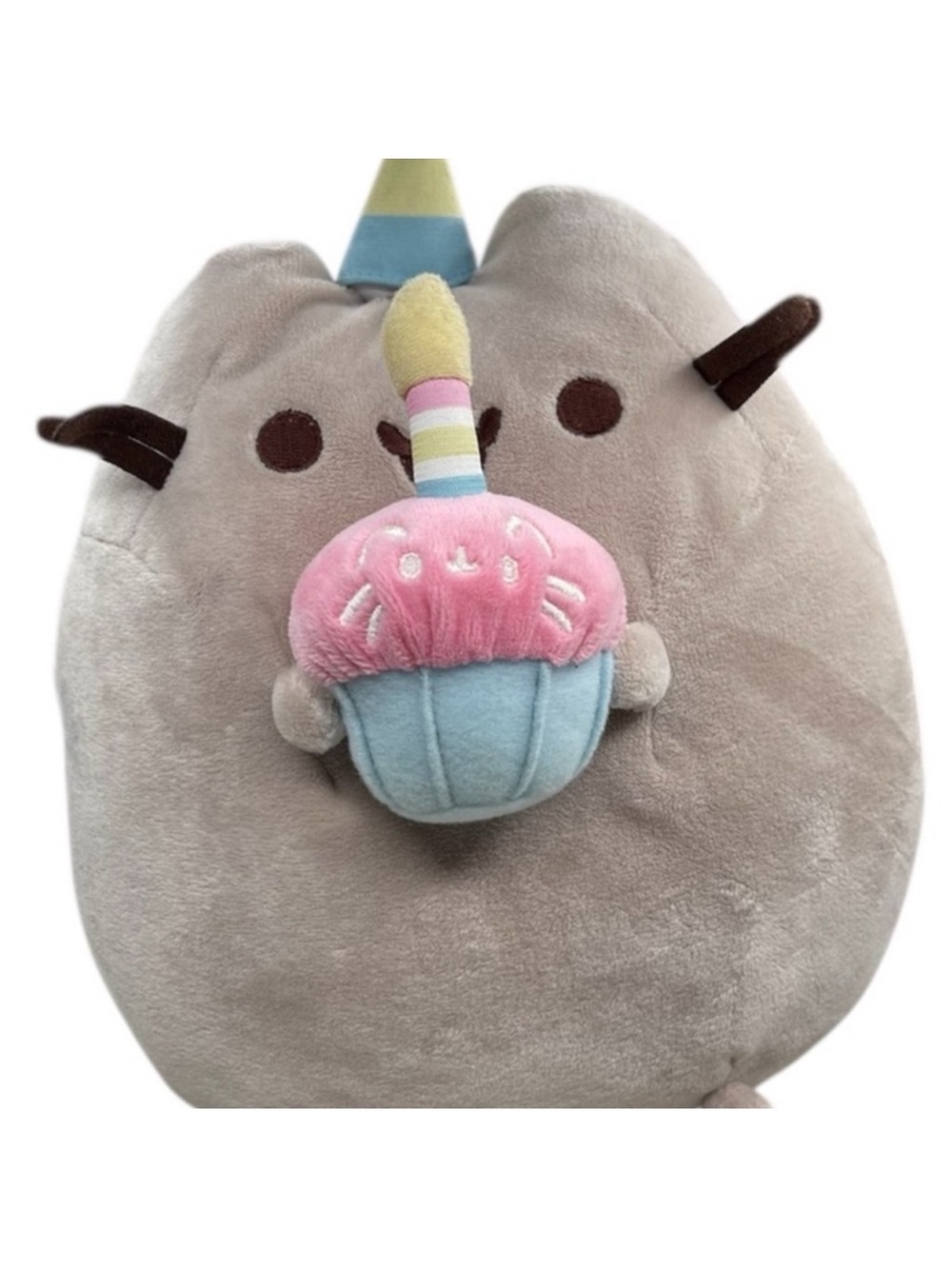 Pusheen Plush Tag on Soft Light Gray Fabric - Picture 3 of 6